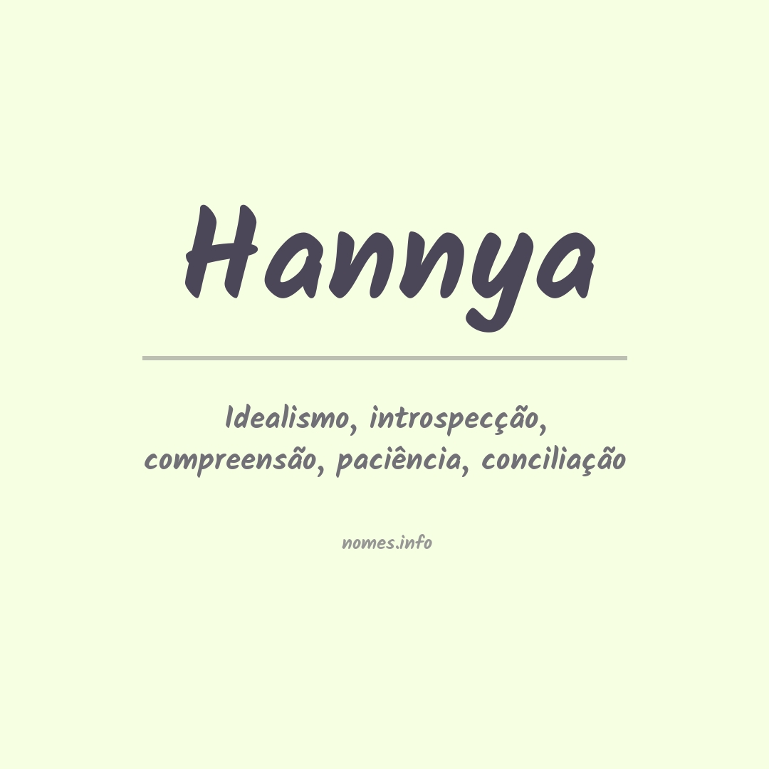 Significado do nome Hannya