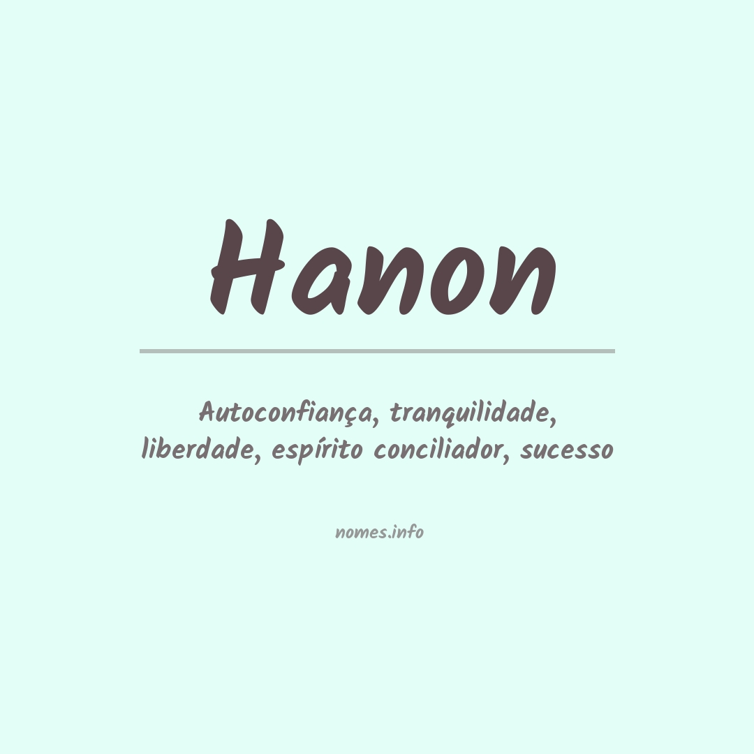 Significado do nome Hanon