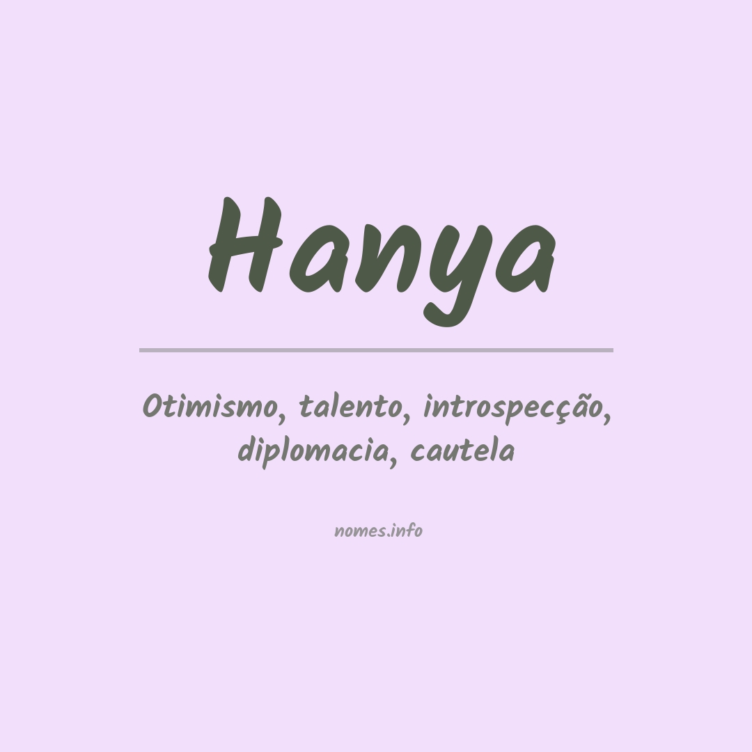 Significado do nome Hanya