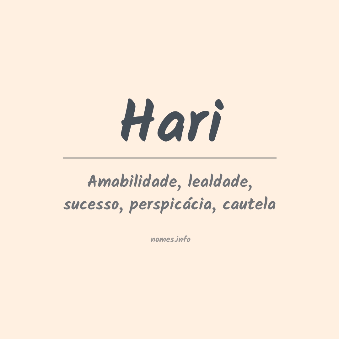 Significado do nome Hari