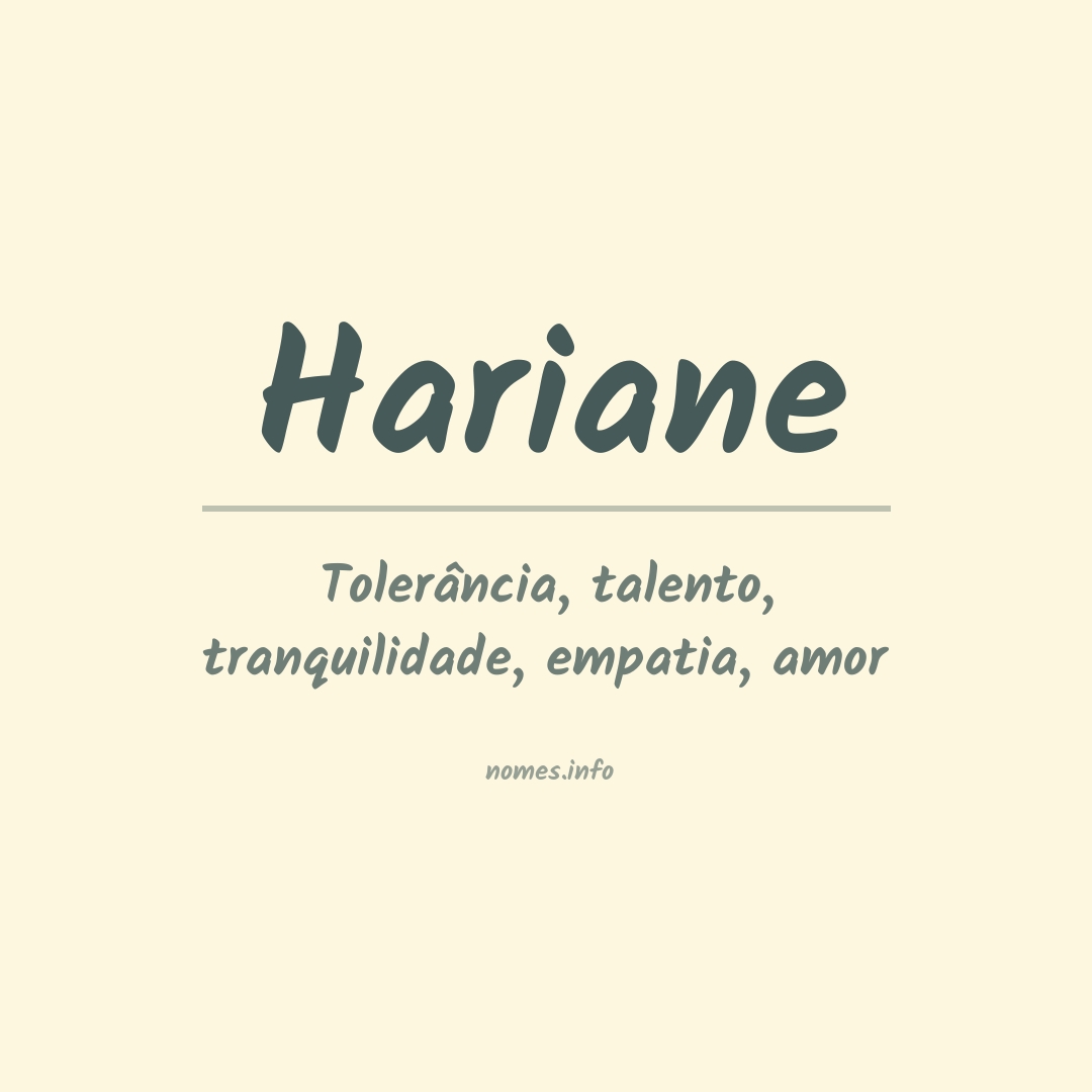 Significado do nome Hariane