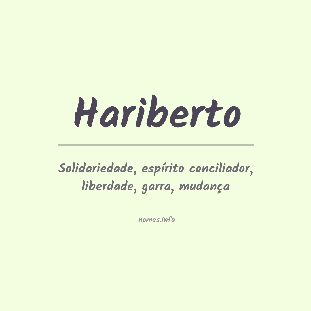 Significado do nome Hariberto