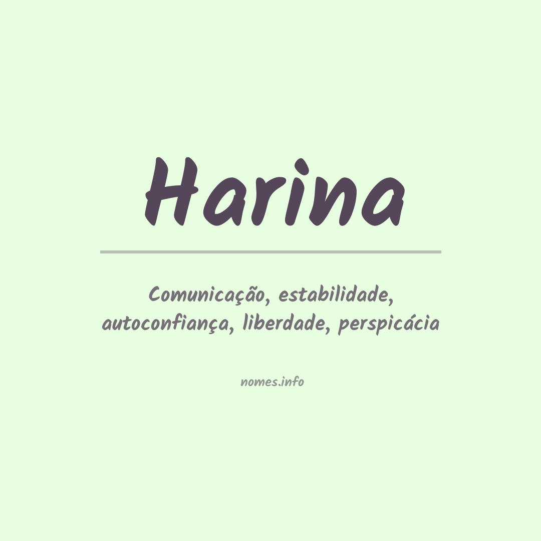 Significado do nome Harina
