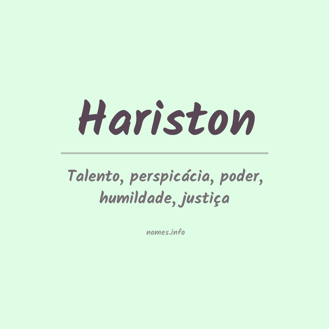 Significado do nome Hariston