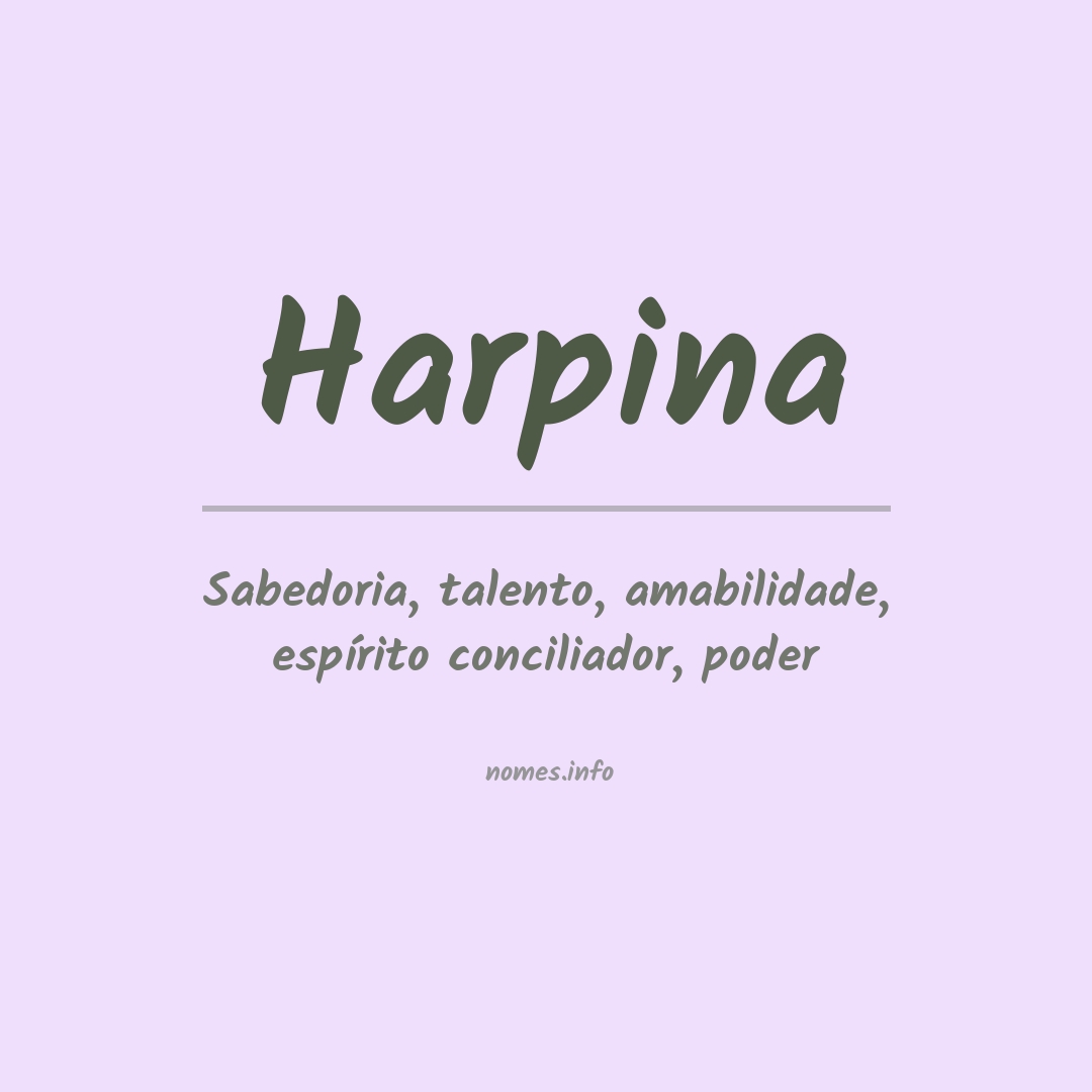 Significado do nome Harpina