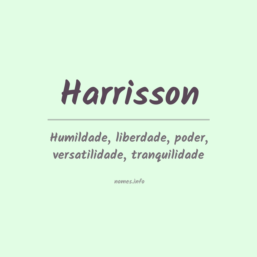 Significado do nome Harrisson