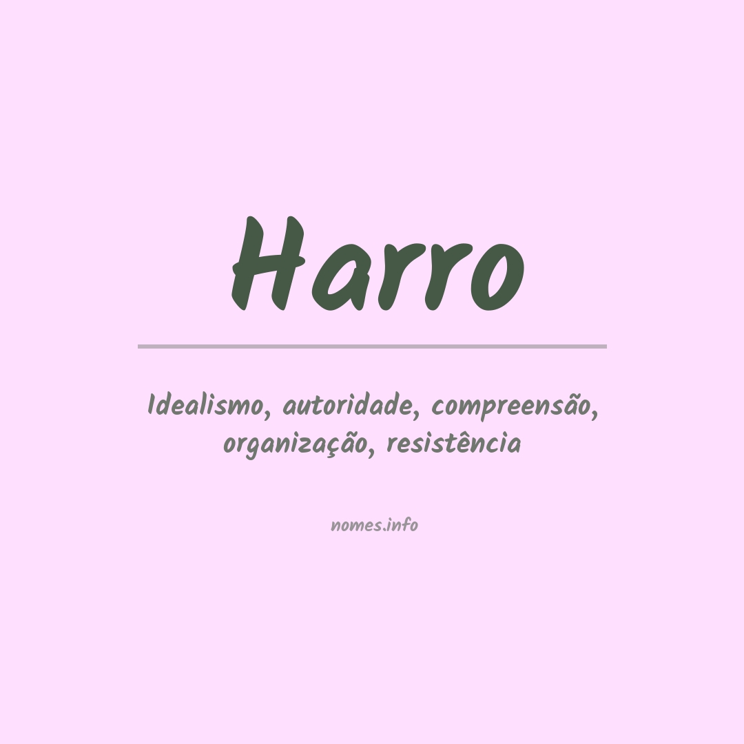 Significado do nome Harro