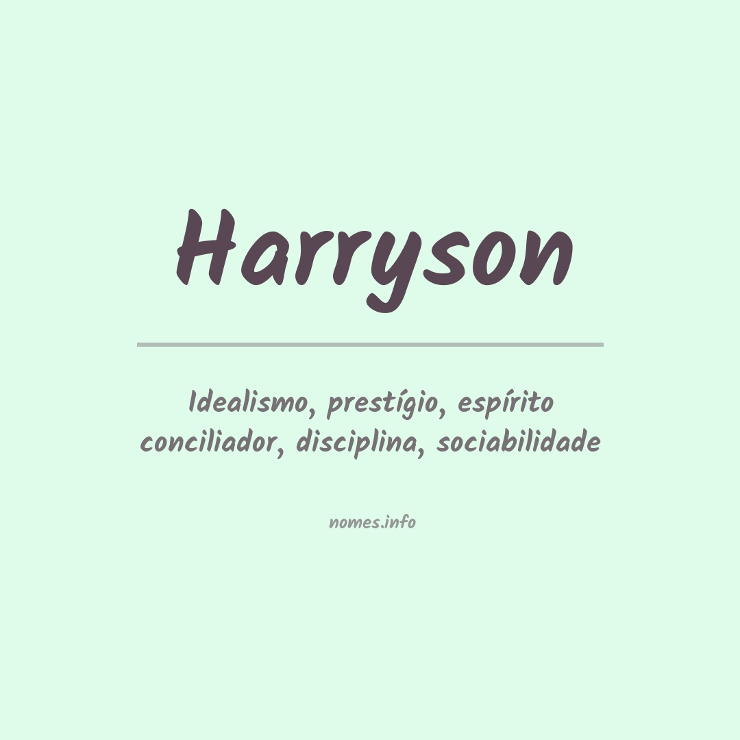 Significado do nome Harryson