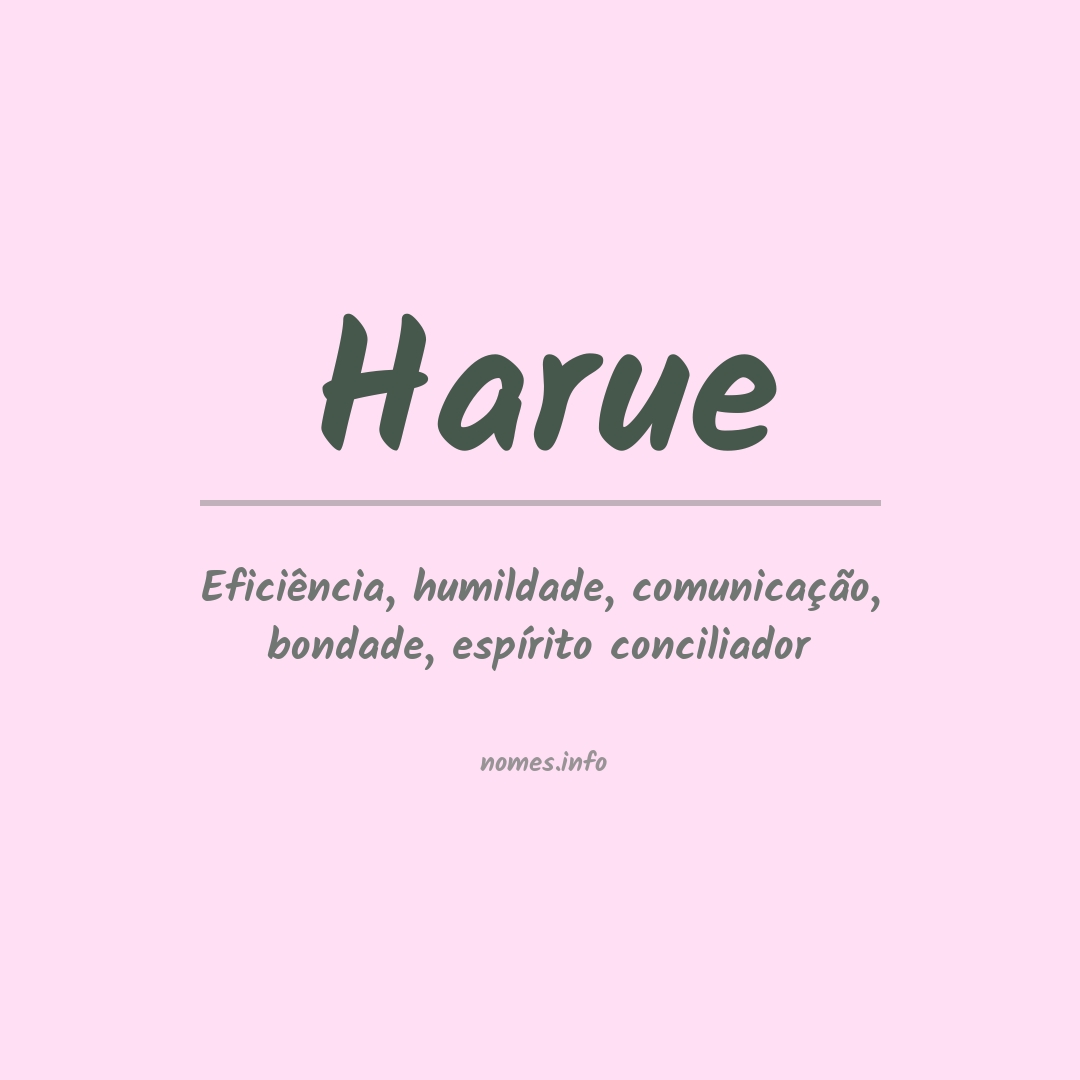 Significado do nome Harue