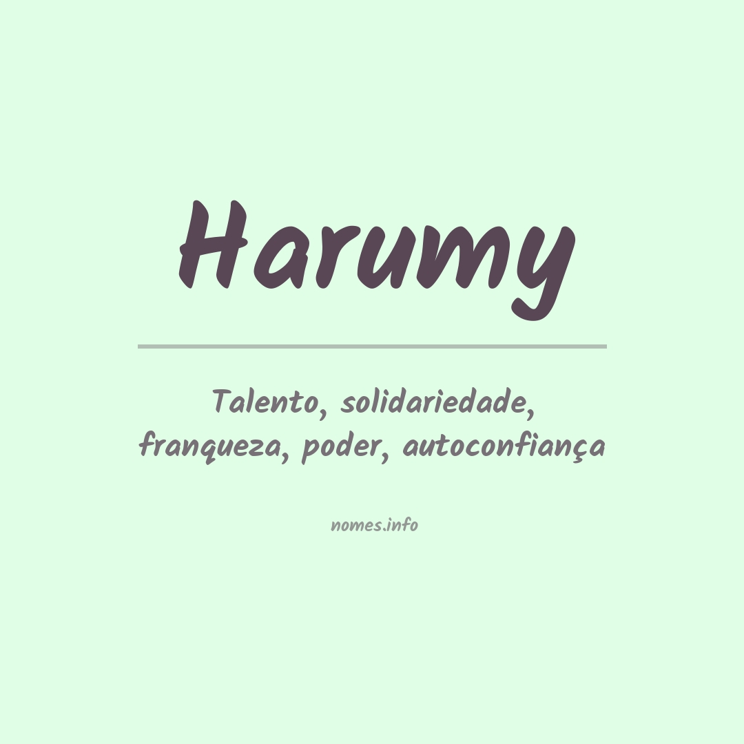 Significado do nome Harumy