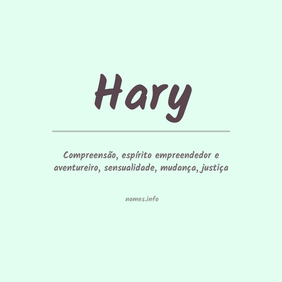 Significado do nome Hary