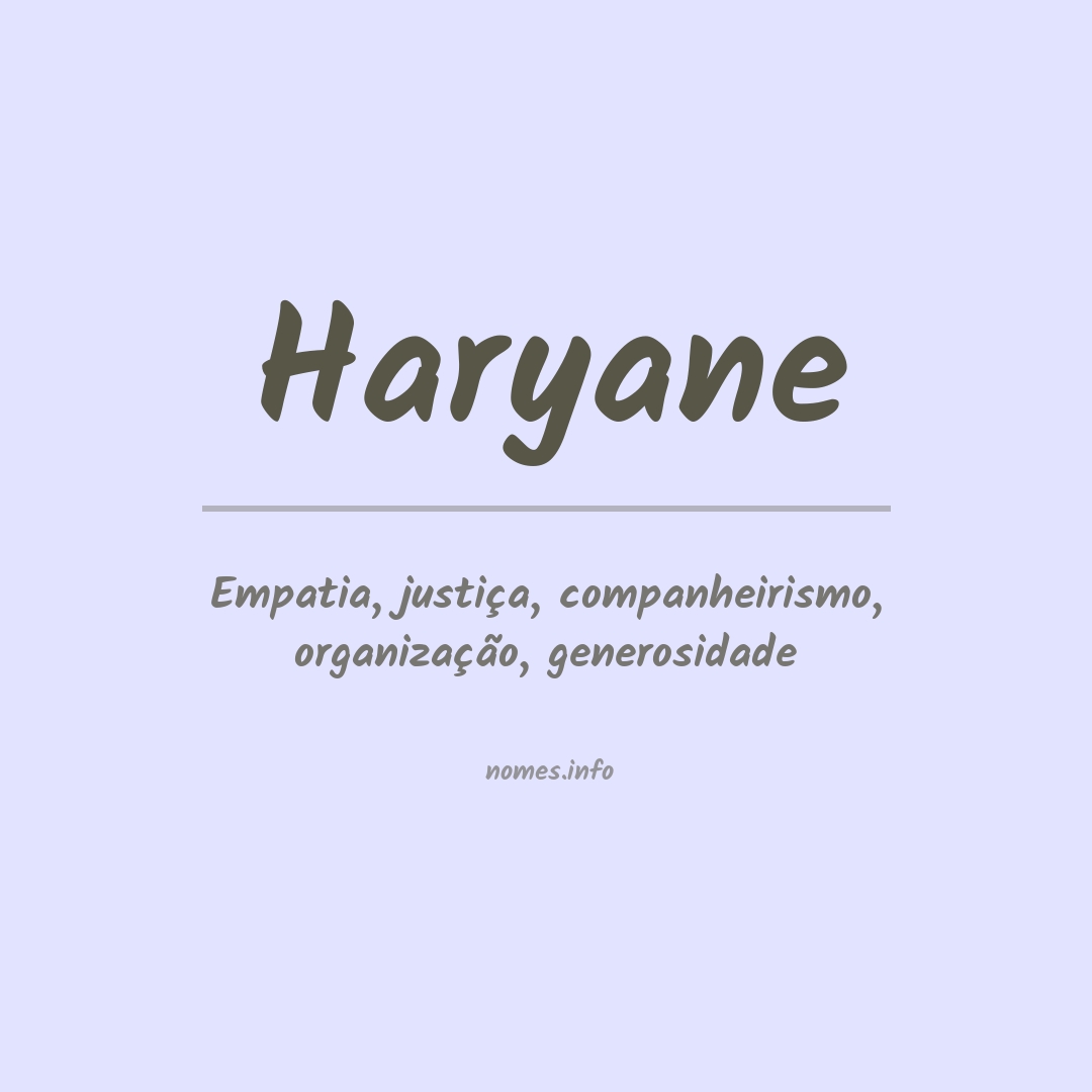 Significado do nome Haryane