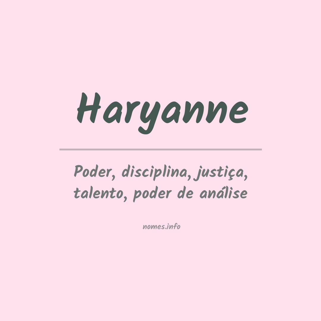 Significado do nome Haryanne