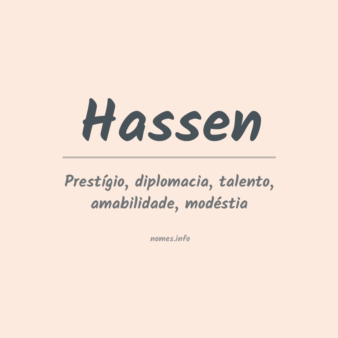 Significado do nome Hassen