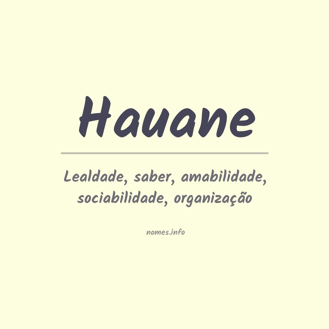 Significado do nome Hauane