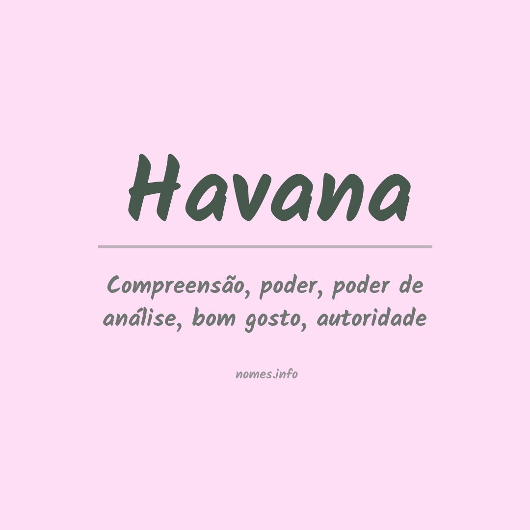 Significado do nome Havana