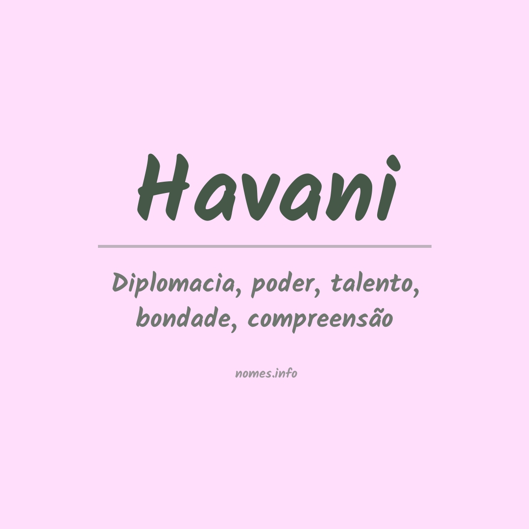Significado do nome Havani
