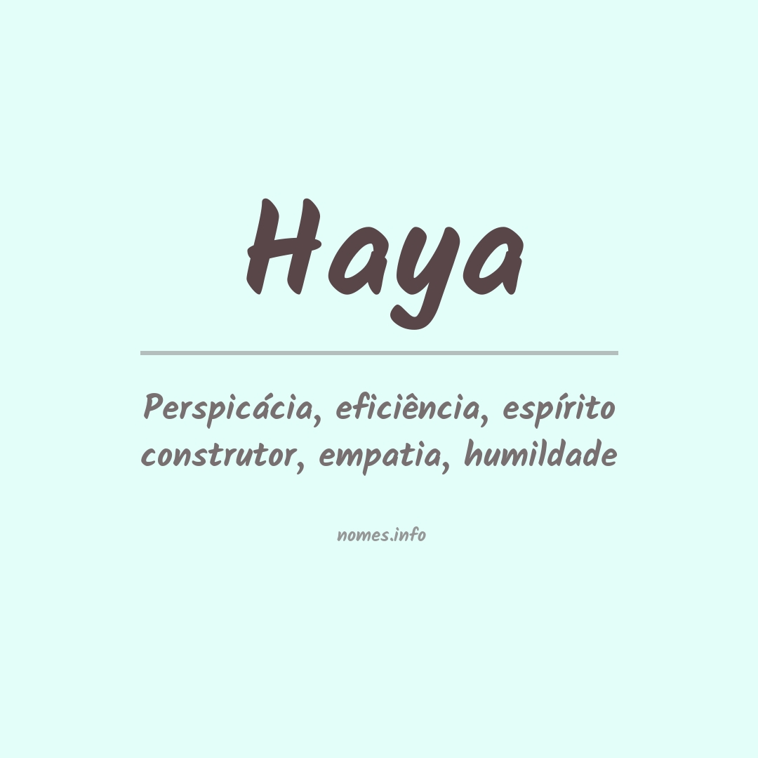 Significado do nome Haya