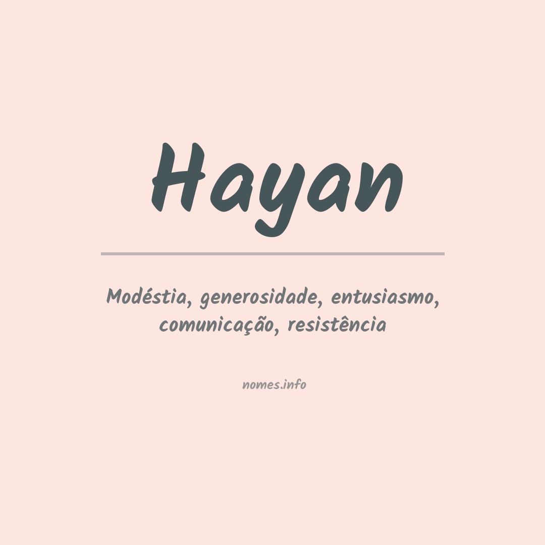 Significado do nome Hayan