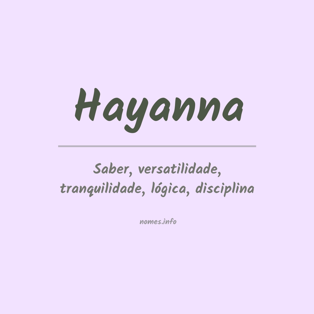Significado do nome Hayanna