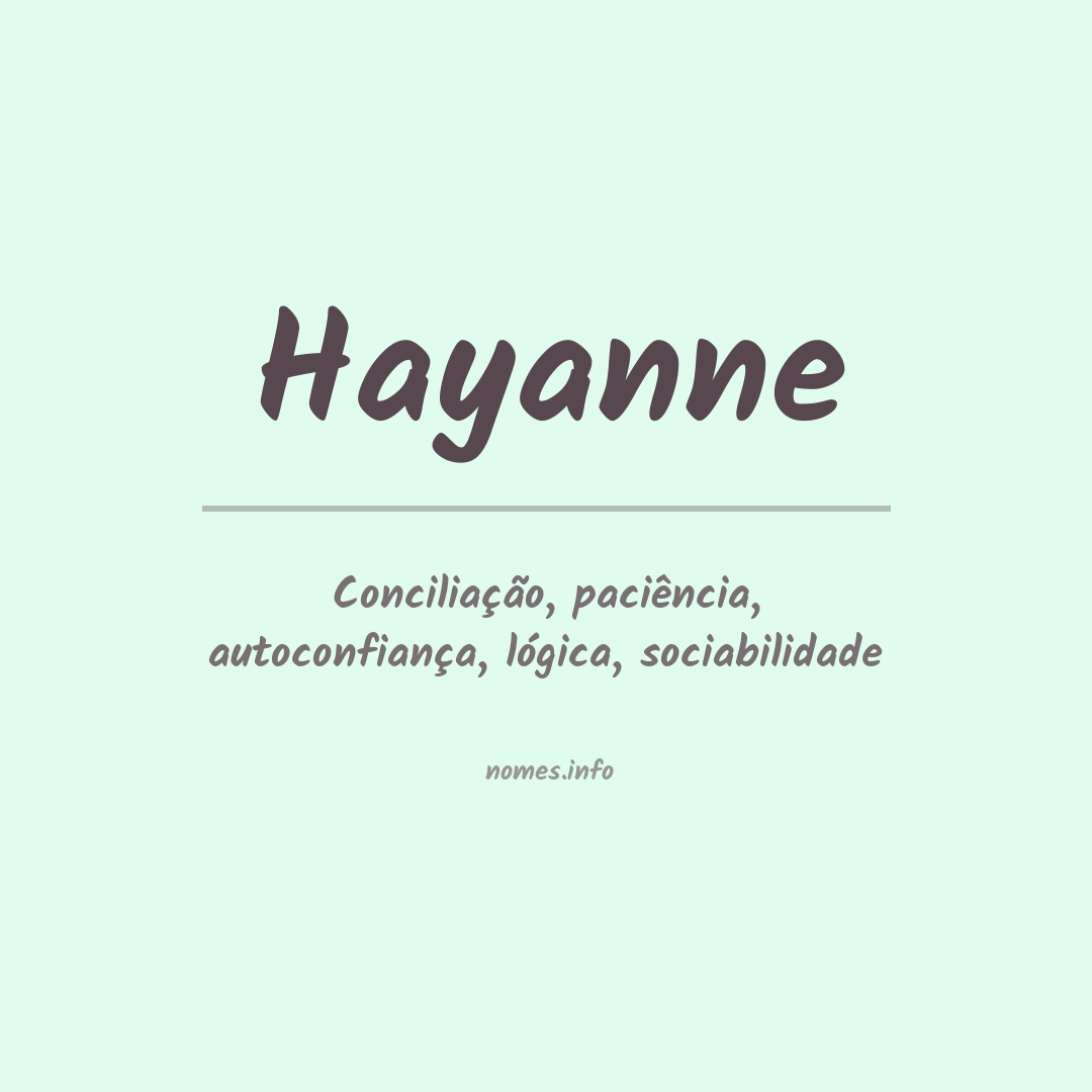 Significado do nome Hayanne