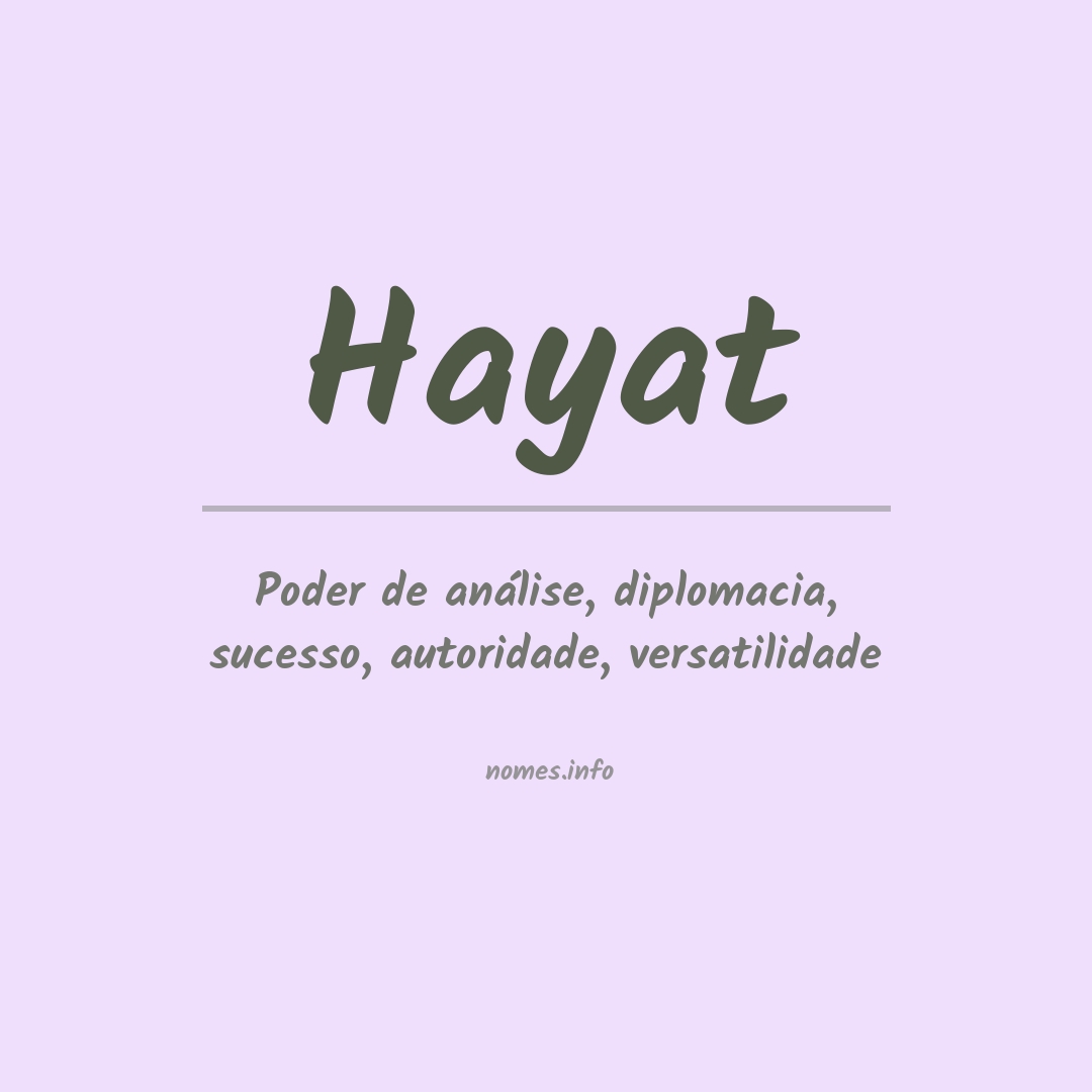 Significado do nome Hayat