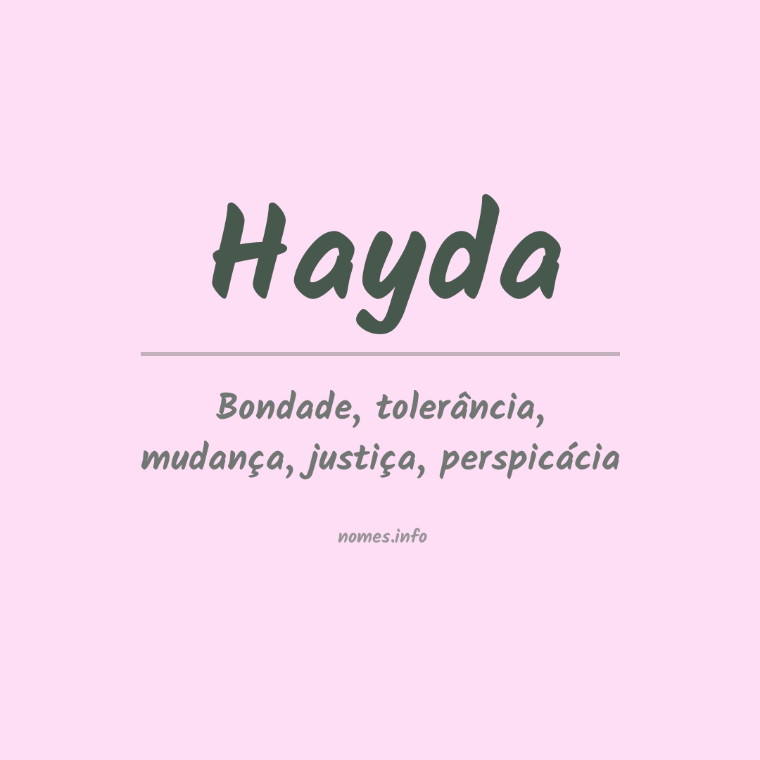 Significado do nome Hayda