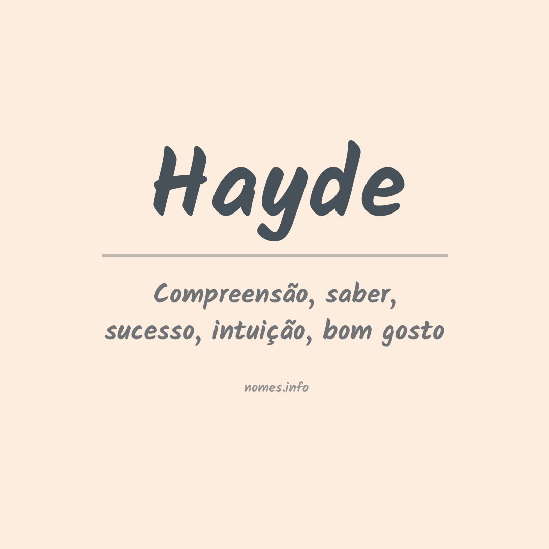 Significado do nome Hayde