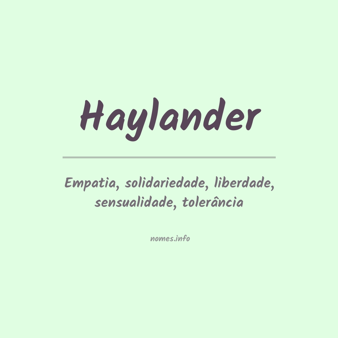 Significado do nome Haylander