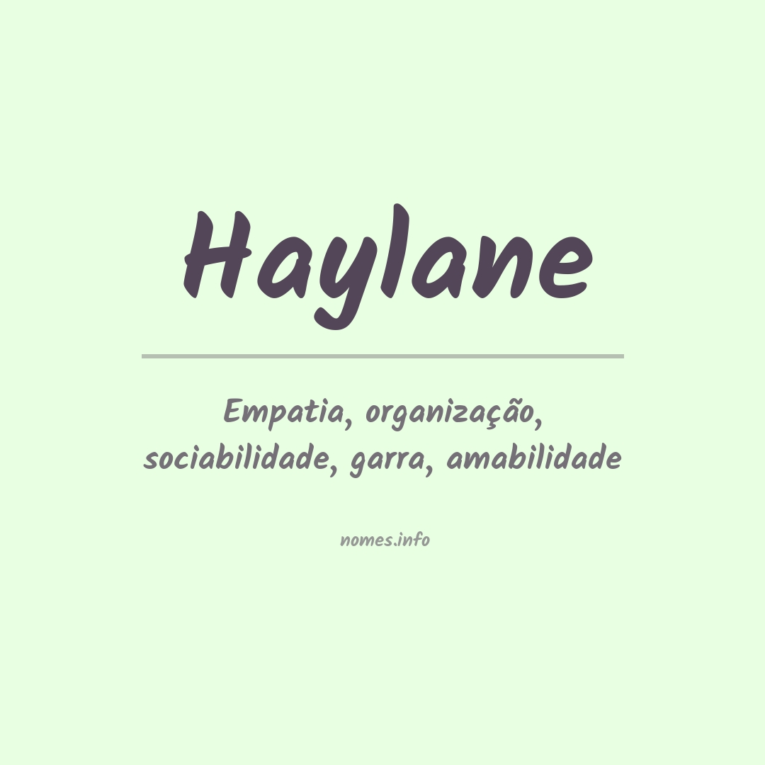 Significado do nome Haylane