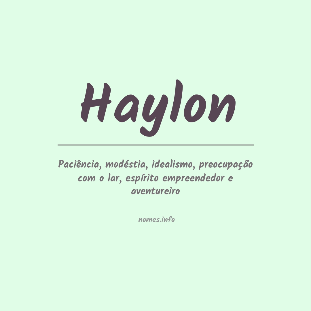 Significado do nome Haylon