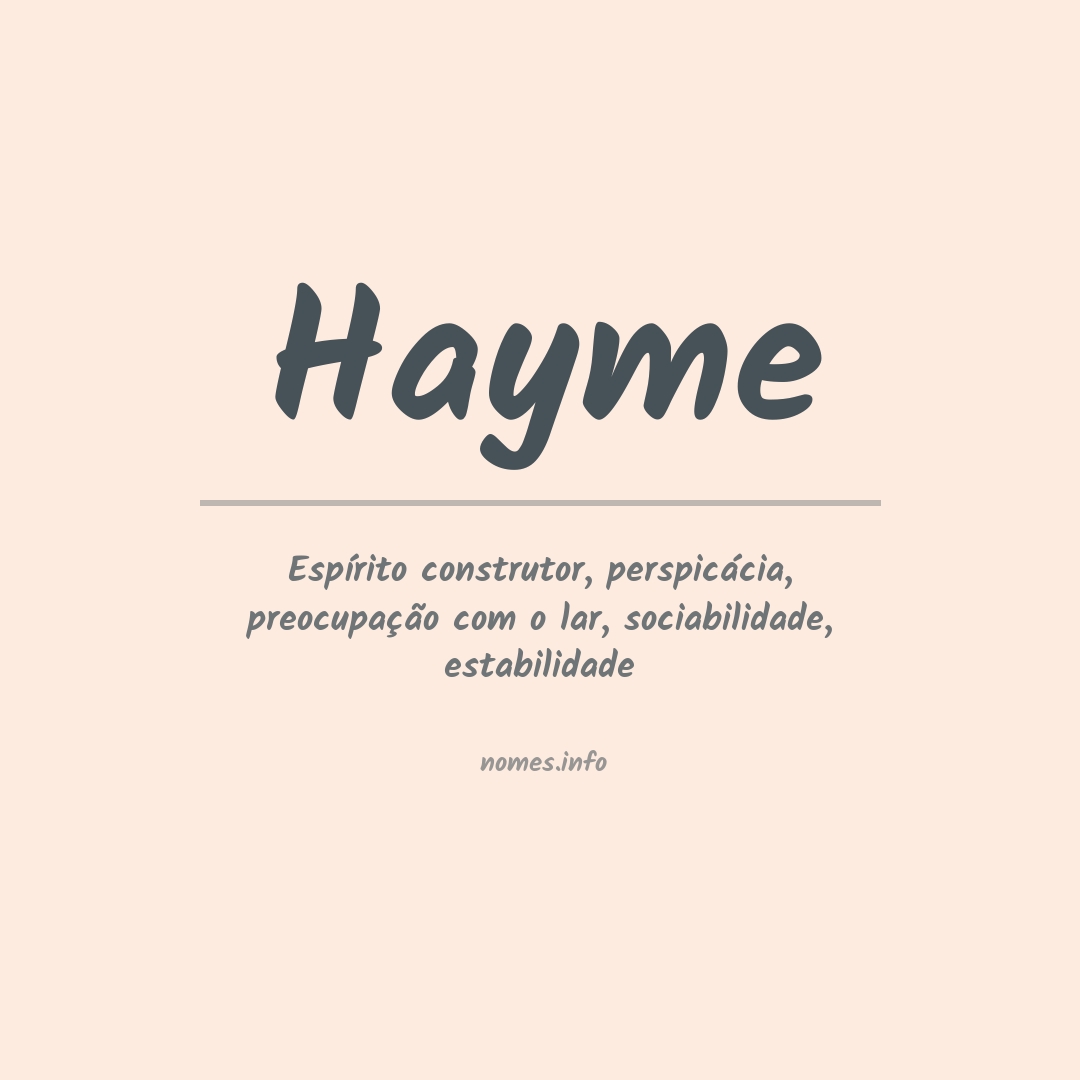 Significado do nome Hayme