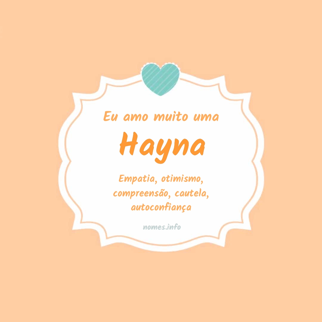 Eu amo muito Hayna