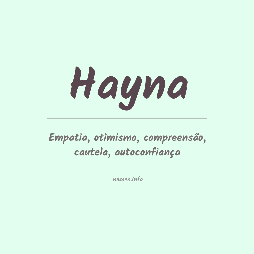 Significado do nome Hayna