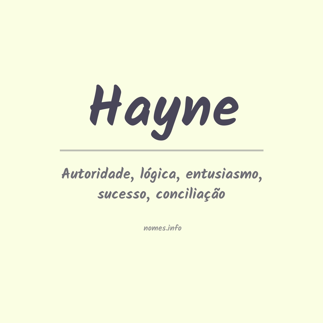 Significado do nome Hayne