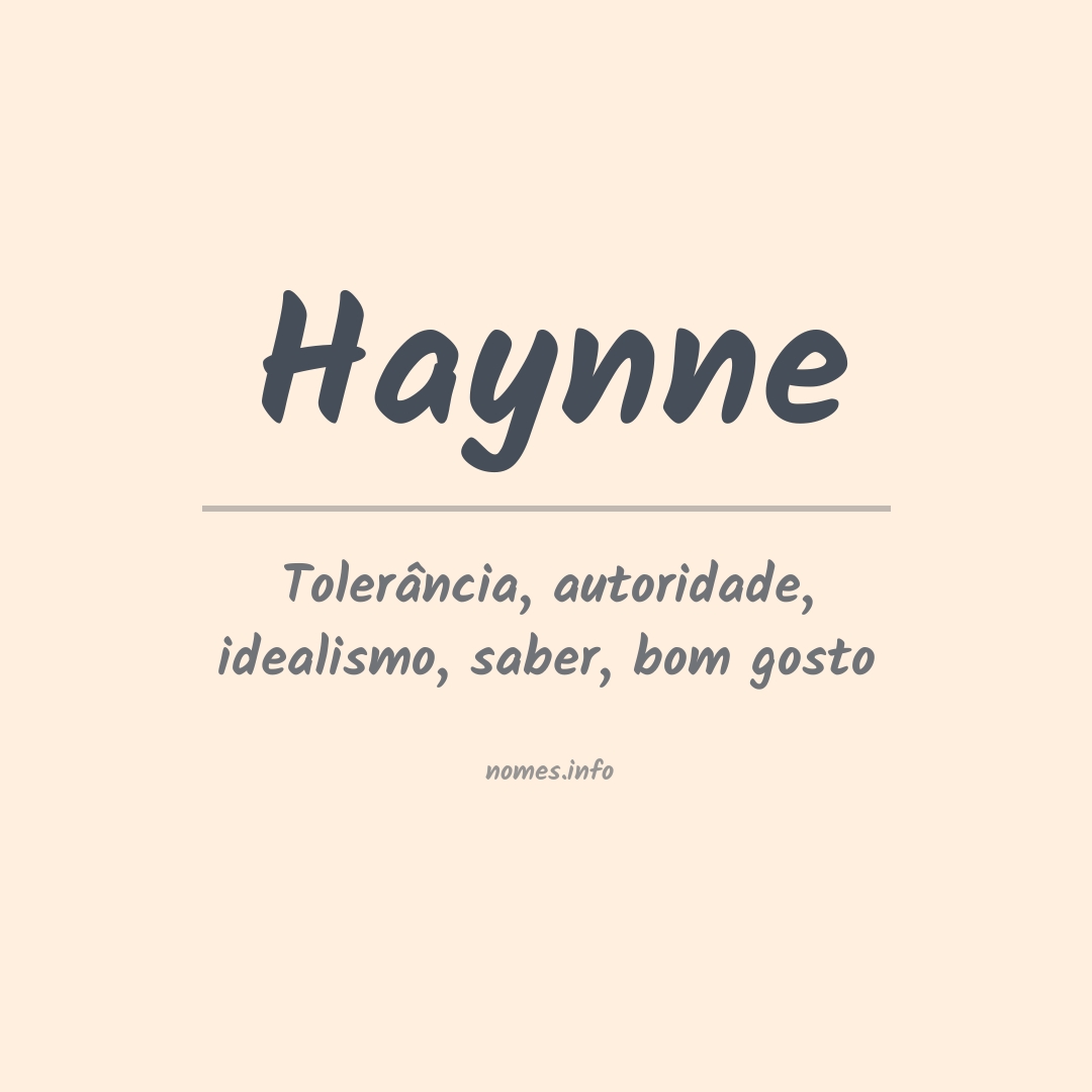 Significado do nome Haynne