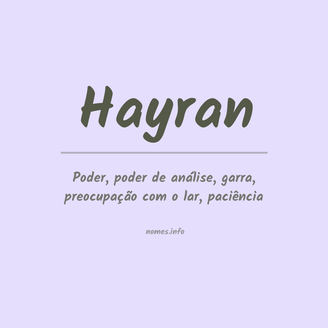 Significado do nome Hayran