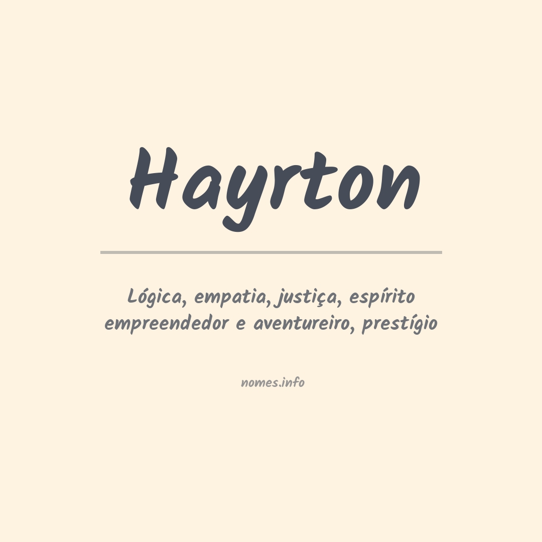 Significado do nome Hayrton