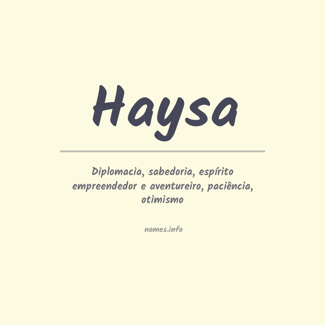 Significado do nome Haysa