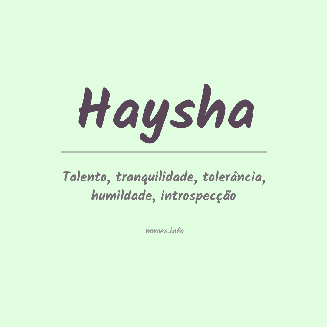 Significado do nome Haysha