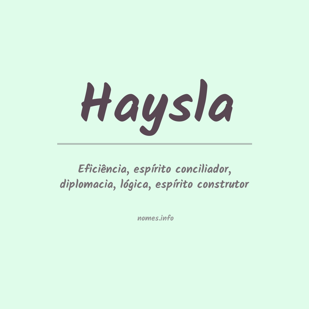 Significado do nome Haysla