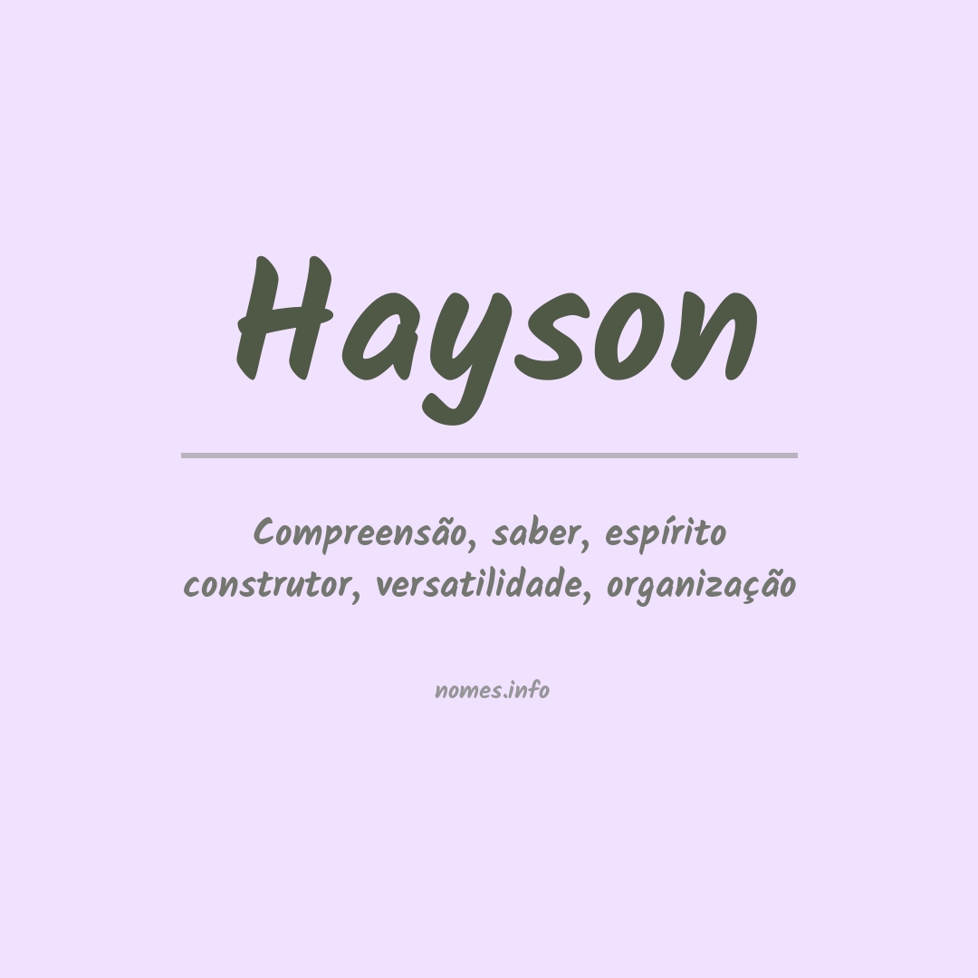 Significado do nome Hayson