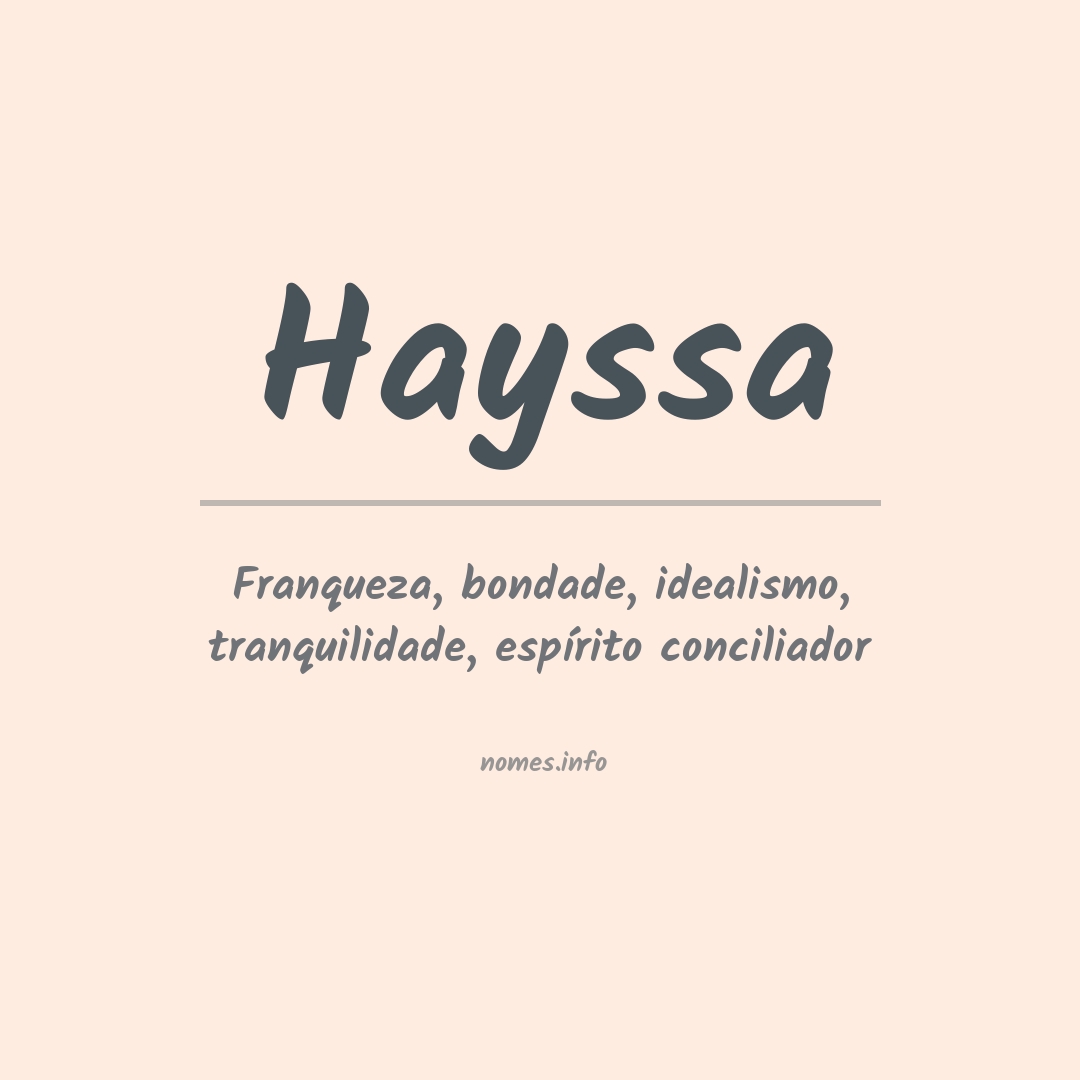 Significado do nome Hayssa