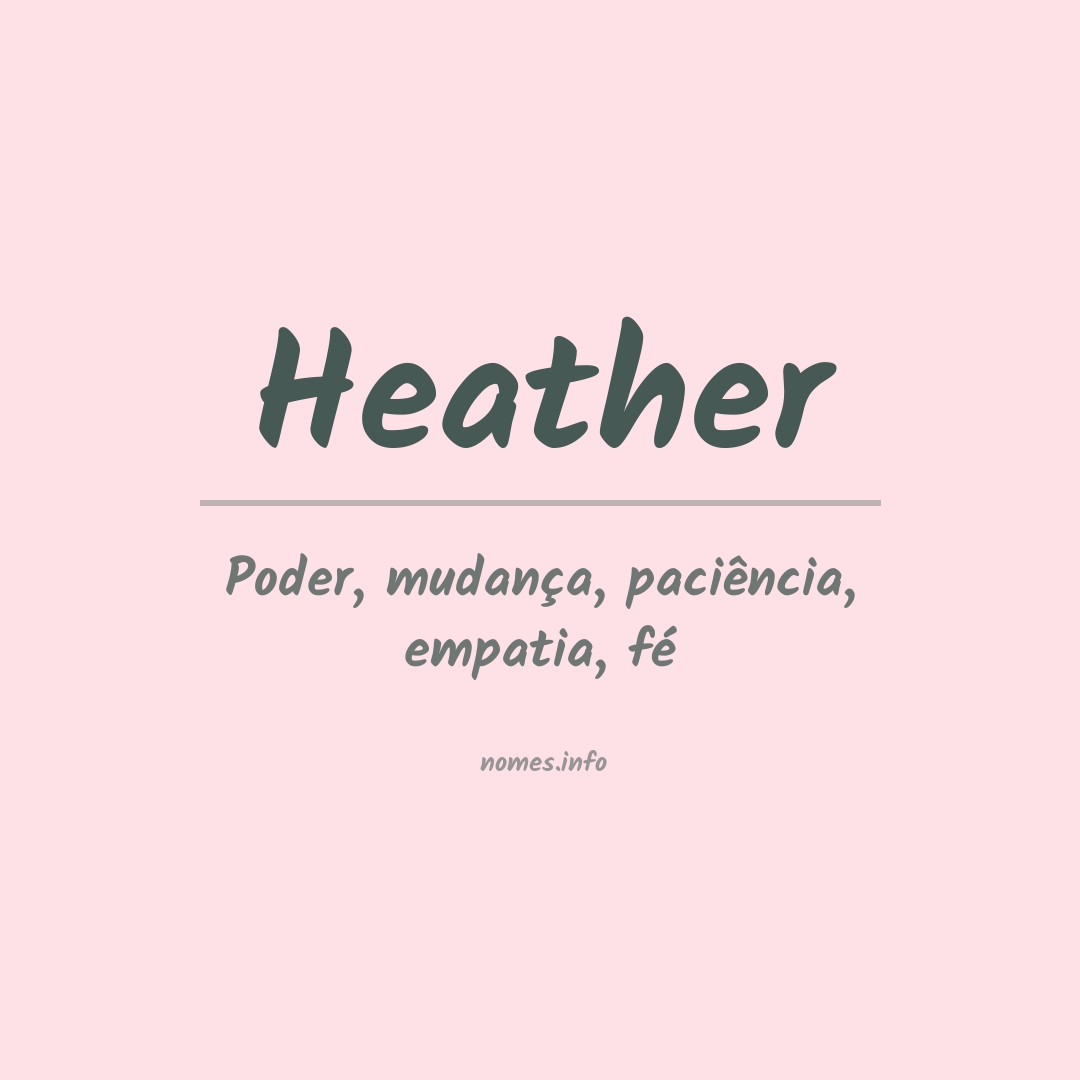 Significado do nome Heather