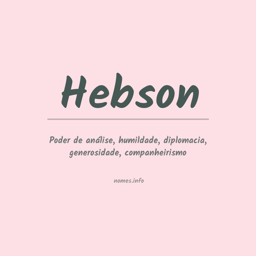 Significado do nome Hebson