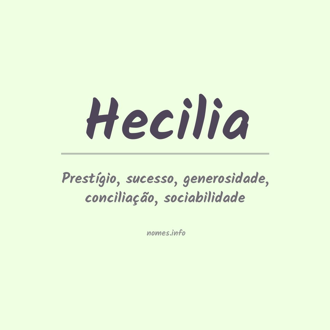 Significado do nome Hecilia
