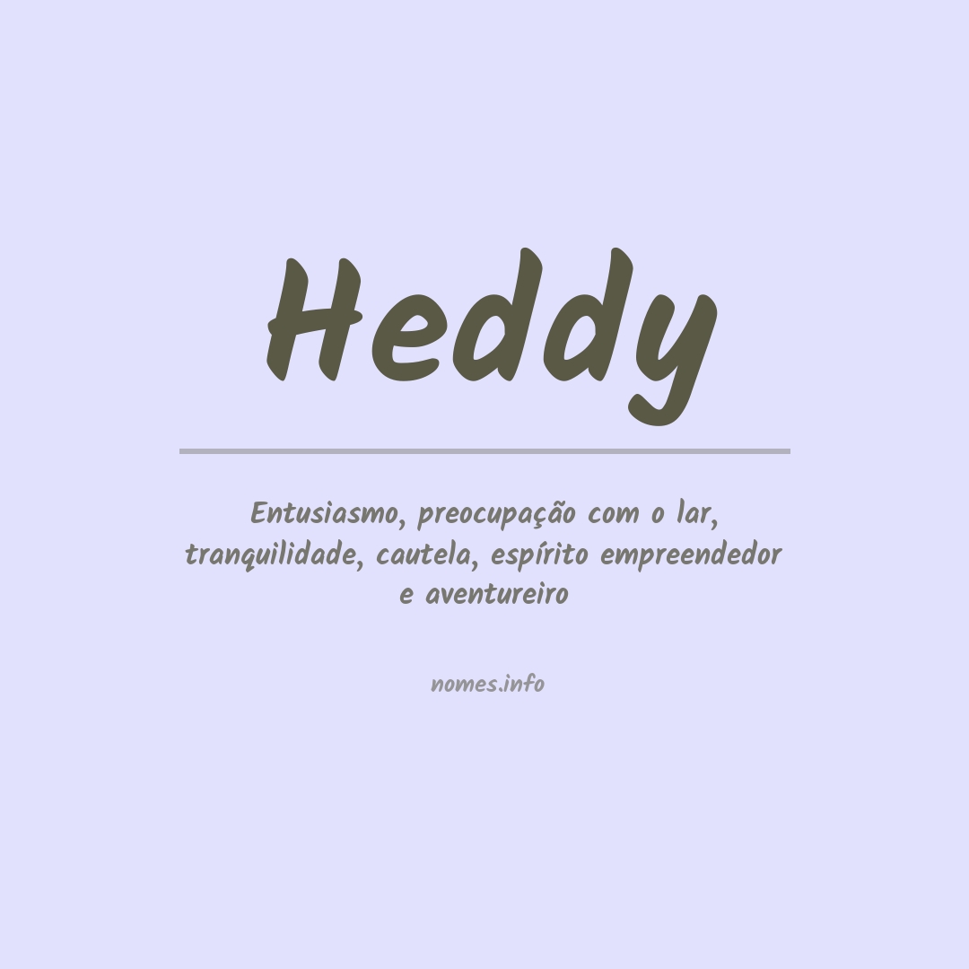Significado do nome Heddy