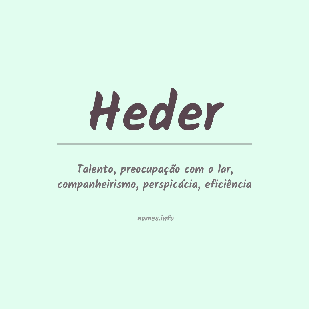 Significado do nome Heder