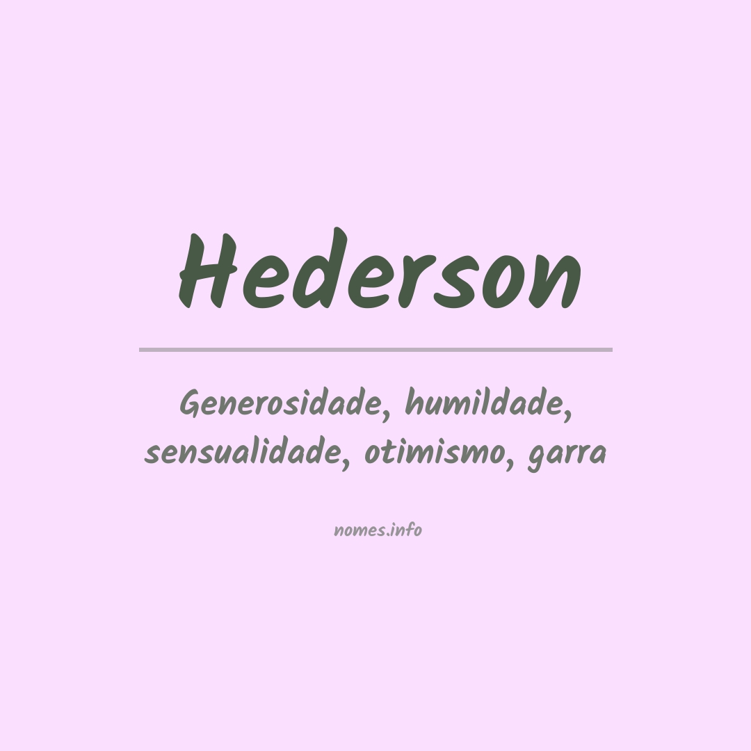 Significado do nome Hederson