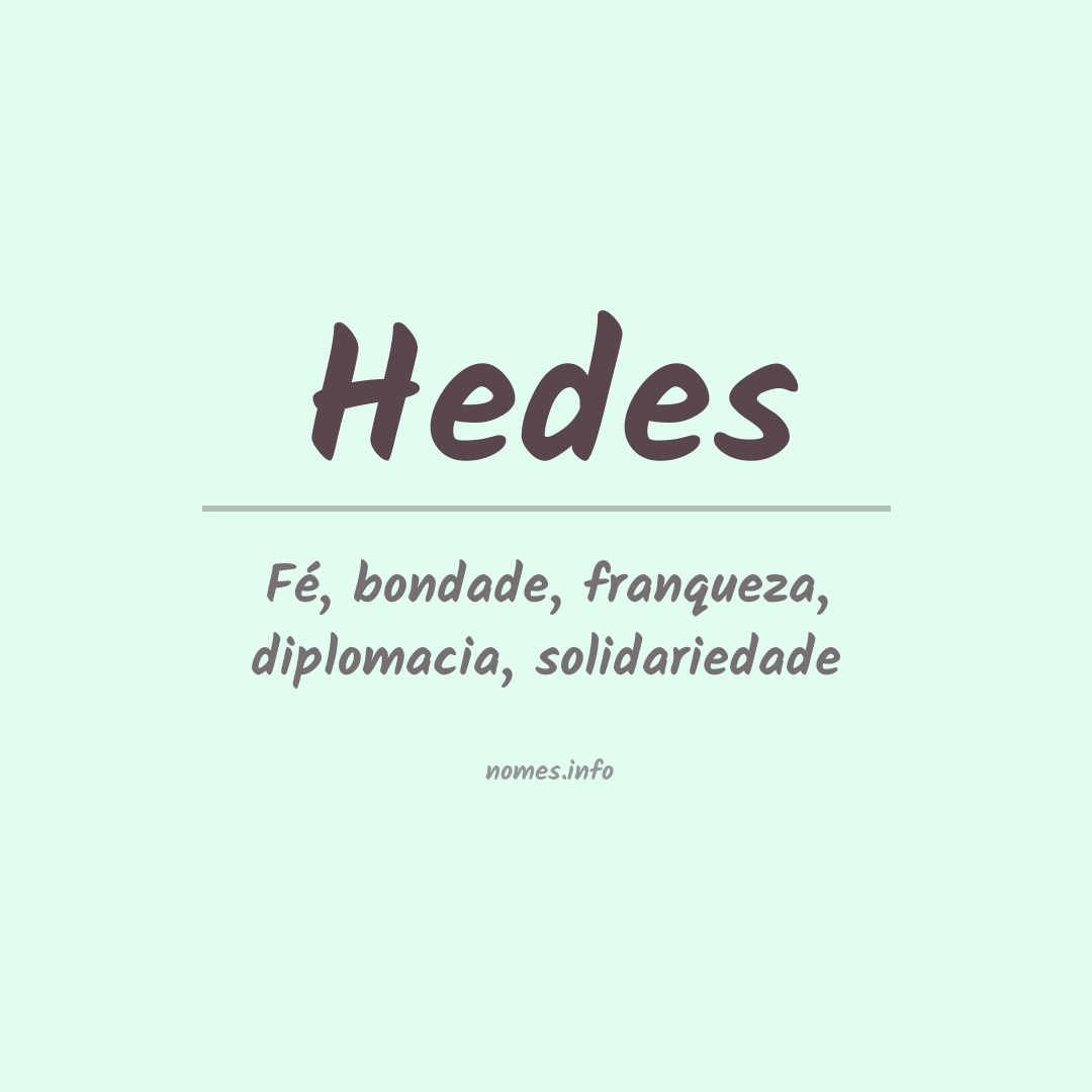 Significado do nome Hedes